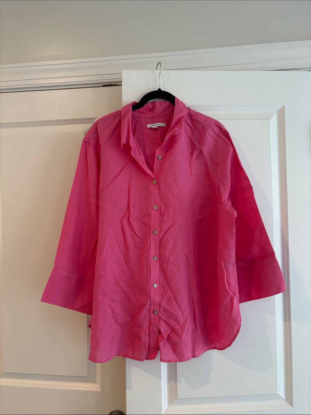 Chicos Brand New Linen Tunic Top - Pink